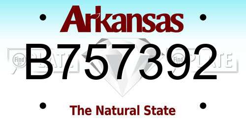B757392 Arkansas License Plate
