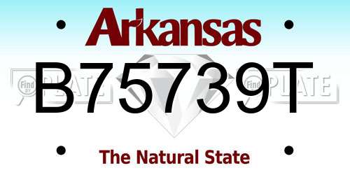 B75739T Arkansas License Plate