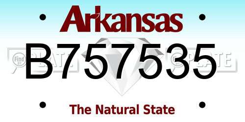 B757535 Arkansas License Plate