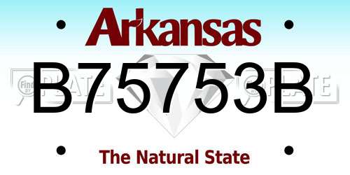 B75753B Arkansas License Plate