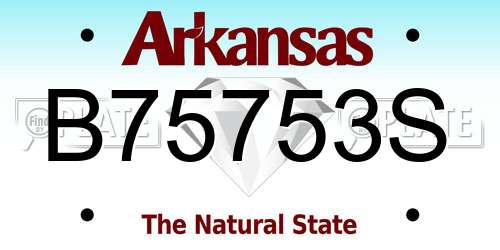 B75753S Arkansas License Plate