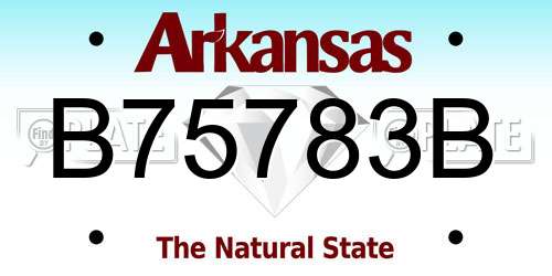 B75783B Arkansas License Plate