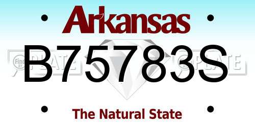B75783S Arkansas License Plate