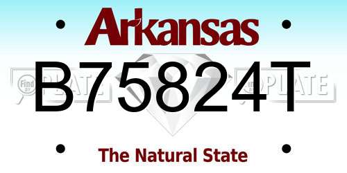 B75824T Arkansas License Plate