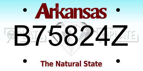 B75824Z Arkansas License Plate
