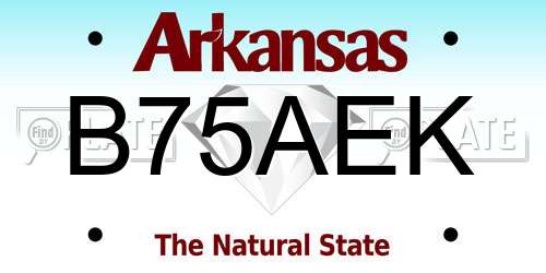 B75AEK Arkansas License Plate