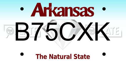 B75CXK Arkansas License Plate
