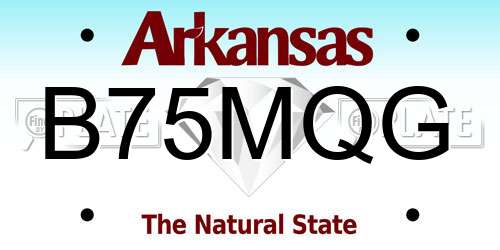 B75MQG Arkansas License Plate