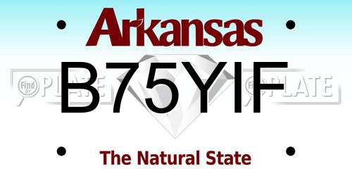 B75YIF Arkansas License Plate