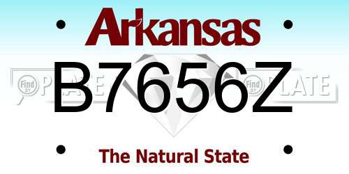 B7656Z Arkansas License Plate