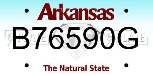 B76590G Arkansas License Plate