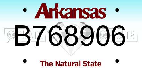 B768906 Arkansas License Plate