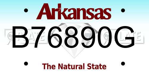 B76890G Arkansas License Plate