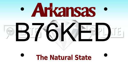B76KED Arkansas License Plate