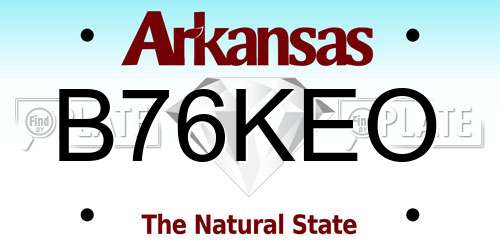 B76KEO Arkansas License Plate
