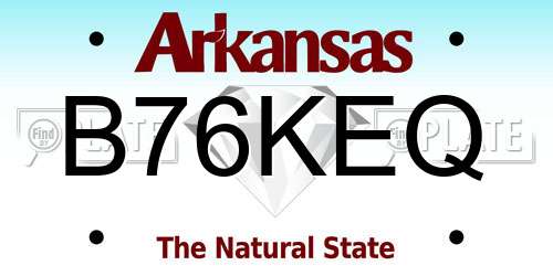 B76KEQ Arkansas License Plate