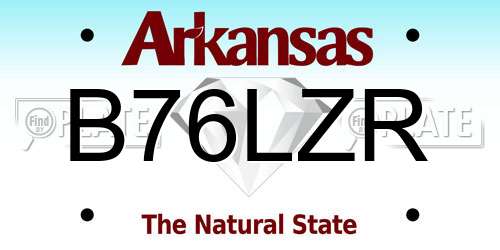 B76LZR Arkansas License Plate