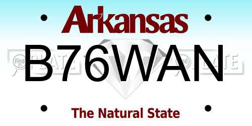 B76WAN Arkansas License Plate