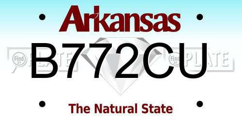 B772CU Arkansas License Plate