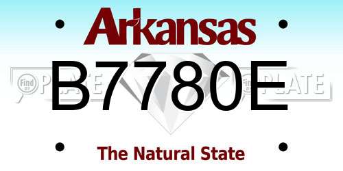 B7780E Arkansas License Plate