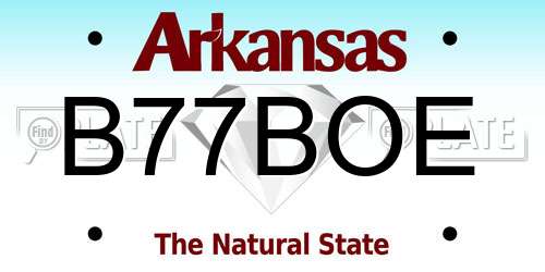 B77BOE Arkansas License Plate