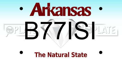 B77ISI Arkansas License Plate