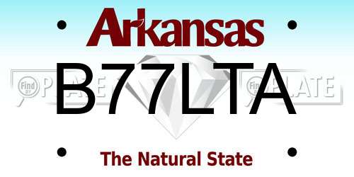 B77LTA Arkansas License Plate