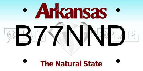 B77NND Arkansas License Plate
