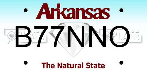 B77NNO Arkansas License Plate
