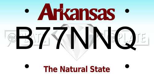 B77NNQ Arkansas License Plate