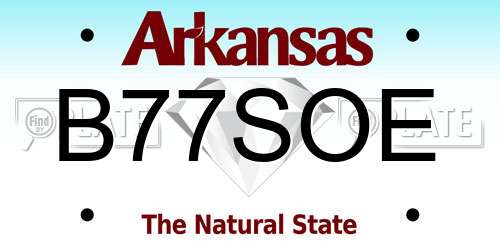 B77SOE Arkansas License Plate