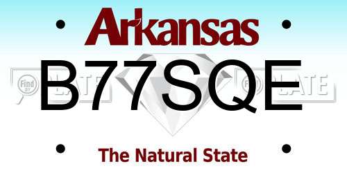 B77SQE Arkansas License Plate