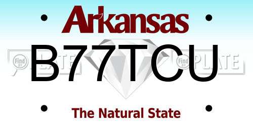 B77TCU Arkansas License Plate