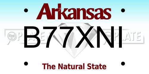 B77XNI Arkansas License Plate