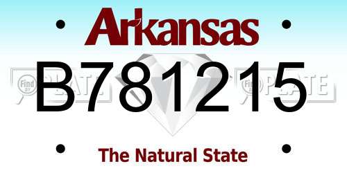 B781215 Arkansas License Plate