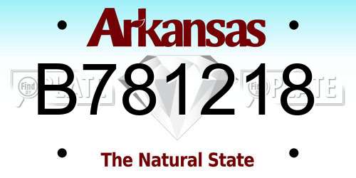 B781218 Arkansas License Plate