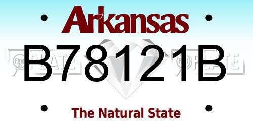 B78121B Arkansas License Plate