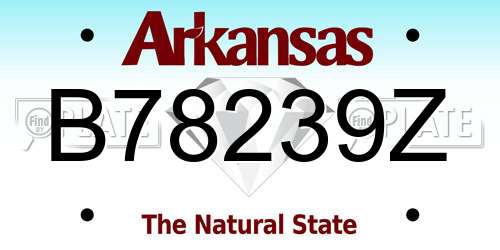 B78239Z Arkansas License Plate