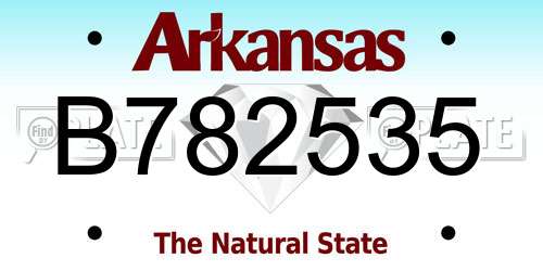 B782535 Arkansas License Plate