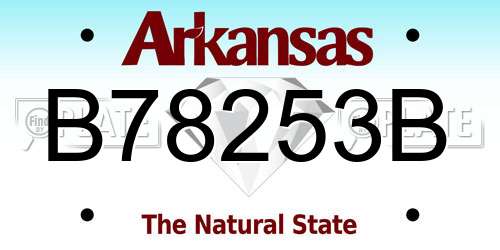 B78253B Arkansas License Plate