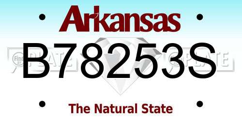 B78253S Arkansas License Plate