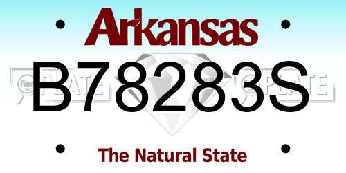 B78283S Arkansas License Plate