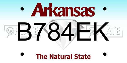B784EK Arkansas License Plate