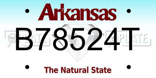 B78524T Arkansas License Plate