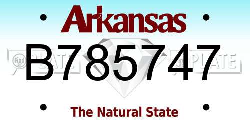 B785747 Arkansas License Plate