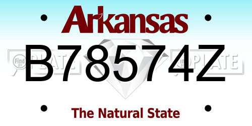 B78574Z Arkansas License Plate
