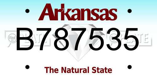 B787535 Arkansas License Plate