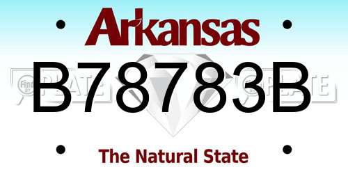 B78783B Arkansas License Plate