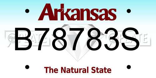 B78783S Arkansas License Plate