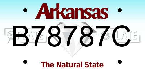 B78787C Arkansas License Plate